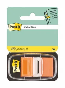 Zakładki do książek z magazynkiem, 50 kartek, 25x43 mm, pomarańczowe, 3M POSTIT